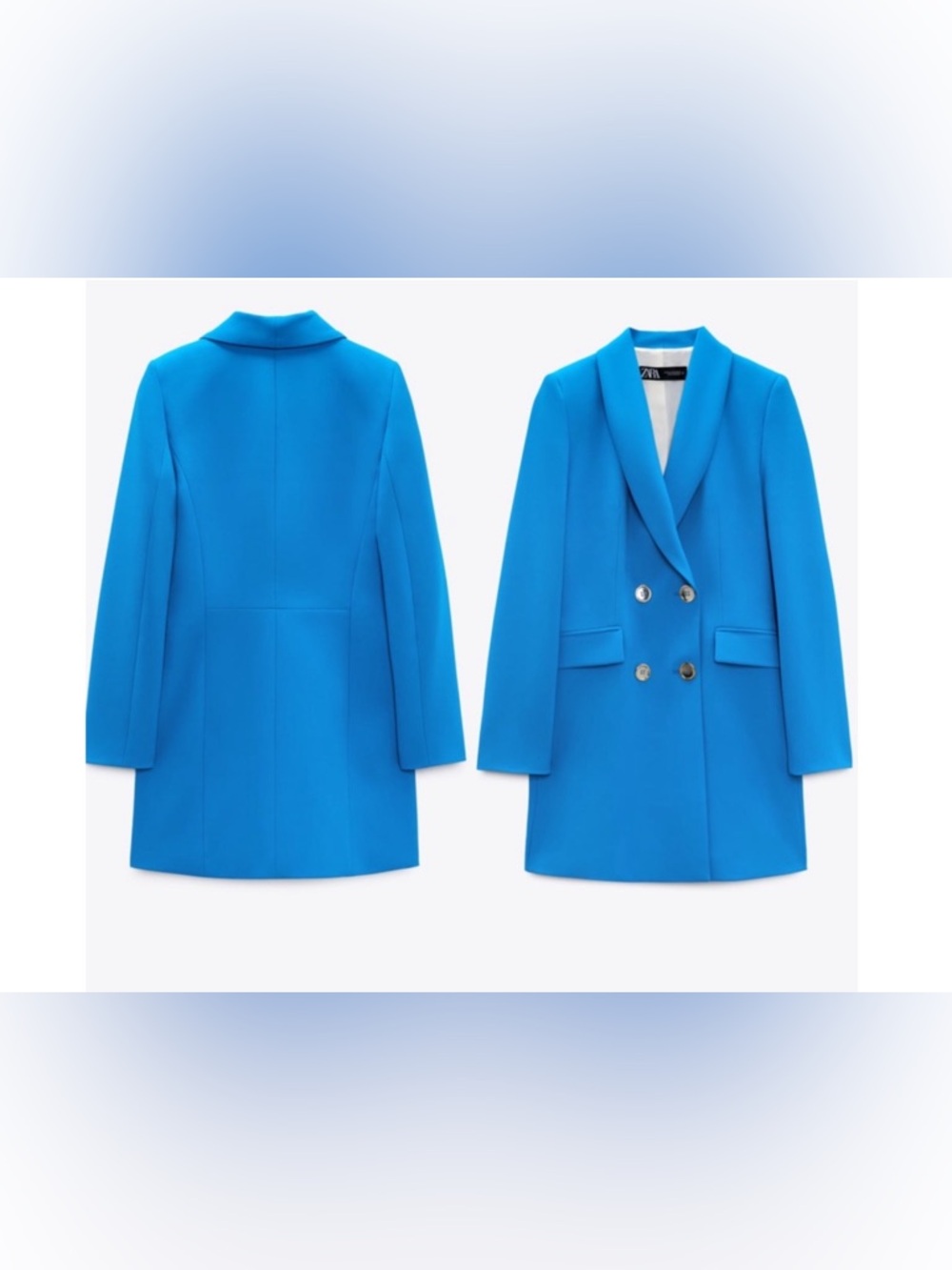Zara Vibrant Blue Double-Breasted Blazer - Picture 6 of 7